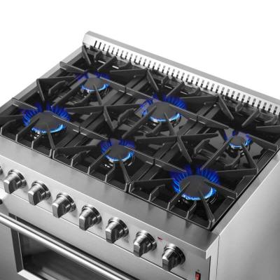 36" Forno Marco Dual Fuel Range with 6 Sealed Burners and 5.36 Cu. Ft. True Convection Oven in Stainless Steel - FFSGS6197-36