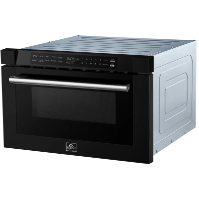 24" Forno 1.2 Cu. Ft. Capoliveri Microwave Drawer in Black - FMWDR3000-24BLK
