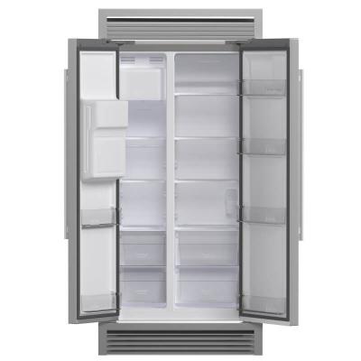 36" Forno 20 Cu. Ft. Salerno Side by Side Stainless Steel Refrigerator with Decorative Grill - FFRBI1844-40SG