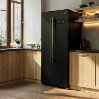 33" Forno 15.6 Cu.Ft. Salerno Espresso Side-by-Side Refrigerator - FFRBI1805-33BLK