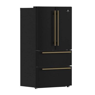 36" Forno 19.2 Cu. Ft. Moena Espresso French Door Refrigerator - FFRBI1820-36BLK