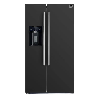 36" Forno 20 Cu. Ft. Espresso Salerno Side-by-Side Refrigerator in Black - FFRBI1844-36BLK