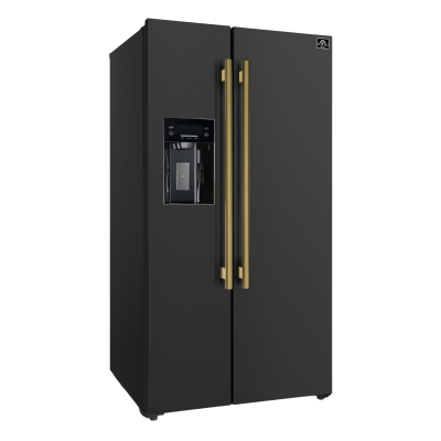 36" Forno 20 Cu. Ft. Espresso Salerno Side-by-Side Refrigerator in Black - FFRBI1844-36BLK