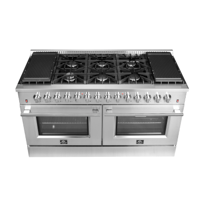 60" Forno 8.64 Cu. Ft. Galiano Dual Fuel Range in Stainless Steel - FFSGS6156-60