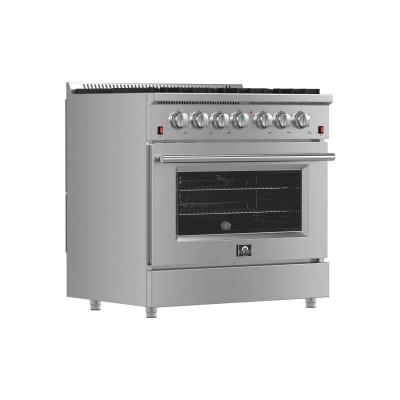 36" Forno 5.36 Cu. Ft. Galiano Convection Oven Gas Range in Stainless Steel - FFSGS6244-36