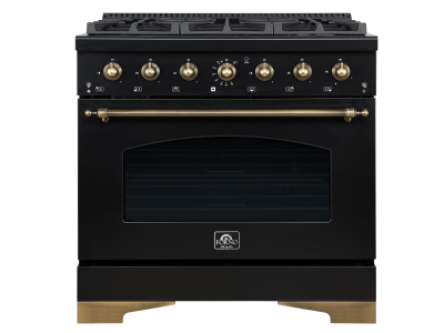 36" Forno 4.5 Cu. Ft. Antico Dual Fuel Range in Black - FFSGS6113-36BLK