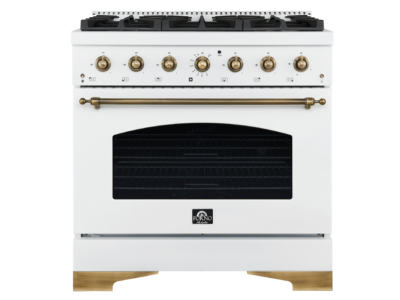 36" Forno 4.5 Cu. Ft. Antico Dual Fuel Range in White - FFSGS6113-36WHT