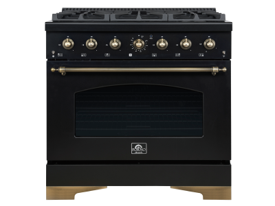 36" Forno 4.5 Cu. Ft. Antico Freestanding Gas Range in Black - FFSGS6219-36BLK