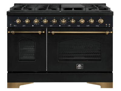 48" Forno 5.5 Cu. Ft. Antico Freestanding Gas Range in Black - FFSGS6219-48BLK