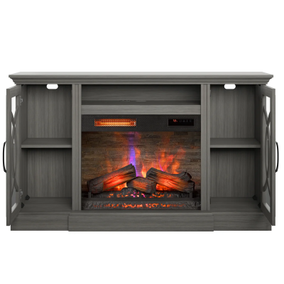 Bell'O Media Console Fireplace TV Stand in Crete Oak - BROOKE