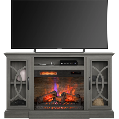Bell'O Media Console Fireplace TV Stand in Crete Oak - BROOKE