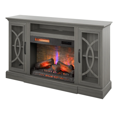 Bell'O Media Console Fireplace TV Stand in Crete Oak - BROOKE