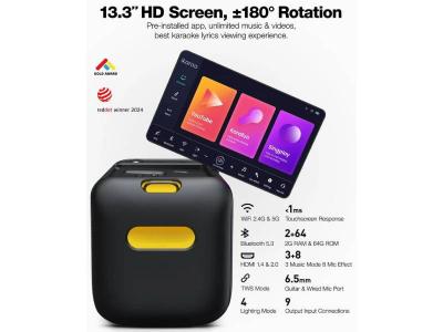 Ikarao Portable Touch Screen Speaker with  2 Wireless Microphones - Break X1