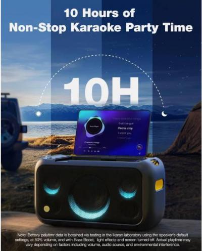 Ikarao Portable Touch Screen Speaker with  2 Wireless Microphones - Break X1
