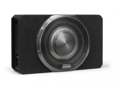 Alpine 10" BassRev Powered Shallow Subwoofer Enclosure with OPTIM Sync Technology - PWV-SB10