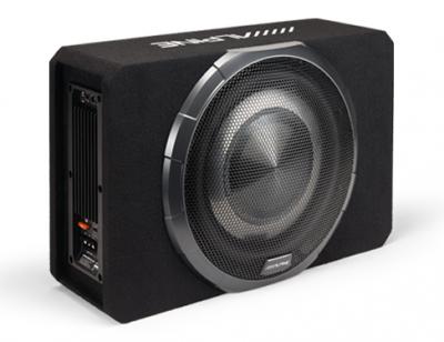 Alpine 12" BassRev Powered Shallow Subwoofer Enclosure with OPTIM Sync Technology - PWV-SB12