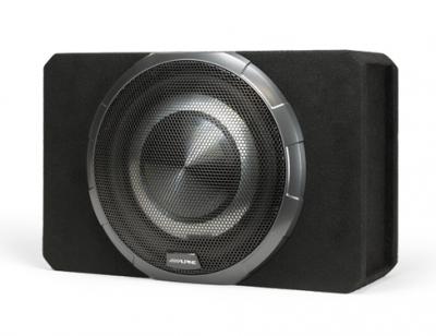 Alpine 12" BassRev Powered Shallow Subwoofer Enclosure with OPTIM Sync Technology - PWV-SB12