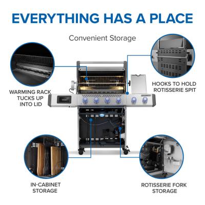 66" Napoleon Prestige PRO 500 Natural Gas 4 Main Burners Grill - PRO500VXRSIBNSS