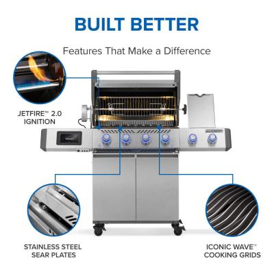 66" Napoleon Prestige PRO 500 Natural Gas 4 Main Burners Grill - PRO500VXRSIBNSS