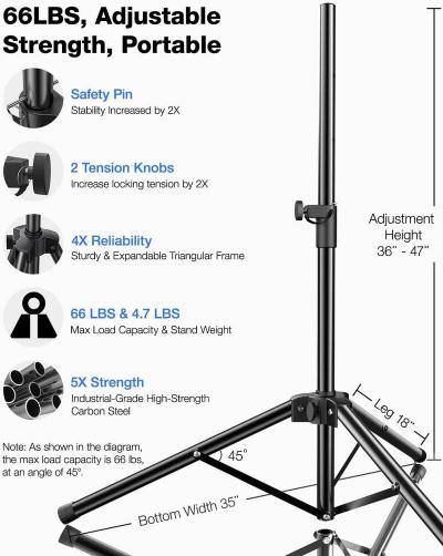 Ikarao Adjustable Tripod Speaker Stand - SS01