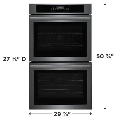 30" Frigidaire 10.6 Cu. Ft. Electric Double Wall Oven in Black Stainless Steel - FCWD3030AD