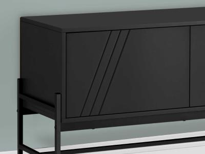 Monarch 60"L TV Stand in Grey Black Metal with Storage - i 2739