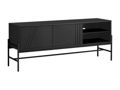 Monarch 60"L TV Stand in Grey Black Metal with Storage - i 2739