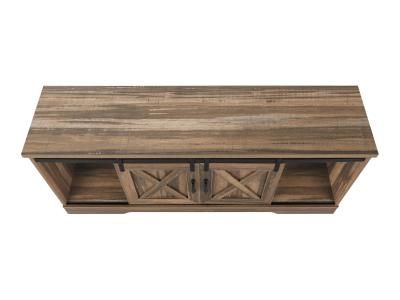 Monarch 60"L TV Stand with 2 Sliding Doors in Brown Reclaimed-Look - i 2748