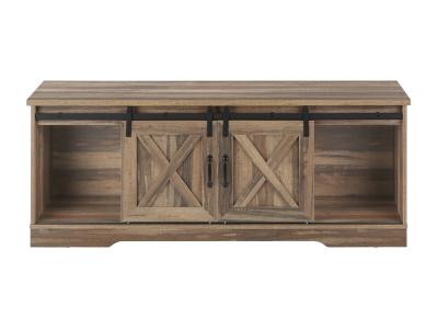 Monarch 60"L TV Stand with 2 Sliding Doors in Brown Reclaimed-Look - i 2748
