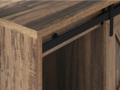 Monarch 60"L TV Stand with 2 Sliding Doors in Brown Reclaimed-Look - i 2748