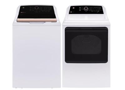 27" GE 5.3 Cu. Ft. Top Load Washer White And Rosegold - GTW690BMYWR