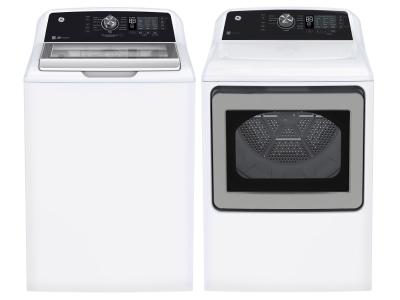 27" GE 5.3 Cu. Ft. Top Load Washer and 7.4 Cu. Ft. Top Load Gas Dryer - GTW681BMRWS-GTD68GBMRWS