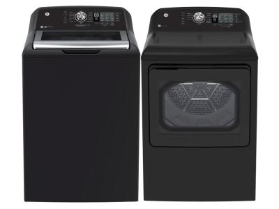 27" GE 5.3 Cu. Ft. Top Load Washer and 7.4 Cu. Ft. Top Load Electric Dryer - GTW681BMRDG-GTD68EBMRDG