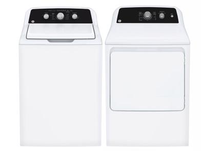 27" GE 4.4 Cu Ft. Top Load Washer and 6.2 Cu. Ft. Top Load Electric Dryer - GTW334BMRWS-GTX34EBMRWS