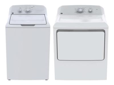 GE 4.4 Cu. Ft. Washer and 6.2 Cu. Ft. Electric Dryer - GTW302BMPWW-GTD32EBMPWW