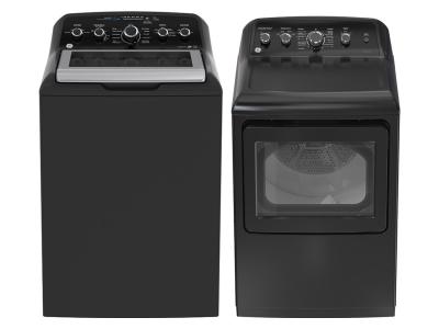 27" GE 7.2 Cu. Ft. Top Load Electric Dryer and 4.9 Cu. Ft. Top Load Washer - GTD49EBMRDG-GTW491BMRDG