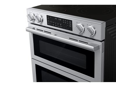 Samsung 6.3 Cu. Ft. Electric Slide-In Range with 90H Flex Duo True Convection Air Fry Max and Illuminated Precision Knobs - NSE90H63DRAC