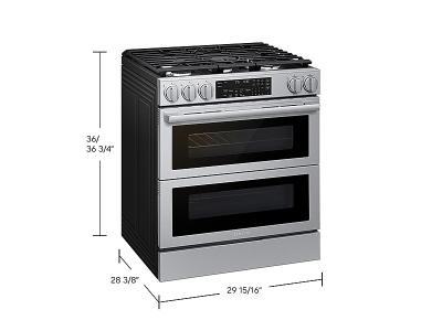 30" Samsung 6.0 Cu. Ft. Gas Slide-In Range with 90H Flex Duo True Convection with Air Fry Max Illuminated Precision Knobs - NSG90H60DRAA