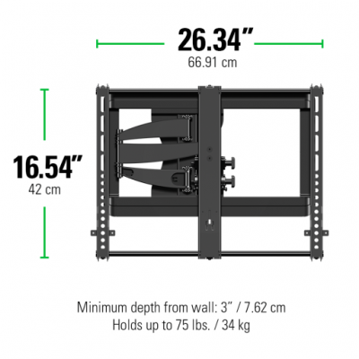 Sanus Full-Motion With  Mount For 37" - 55" Flat-Panel TVs - VMF620-B1